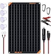 SUNAPEX Solar Battery Trickle Charger Maintainer 30W 12V Waterproof Solar Panel Trickle Charger f...