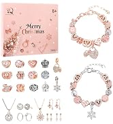 Naler Christmas Advent Calendar 2025, 24 Days Countdown Jewelry Kit with Necklace, Bracelets, Ear...
