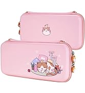 playvital Pink Cute Carrying Case for Nintendo Switch & Switch OLED, Portable Travel Storage Case...