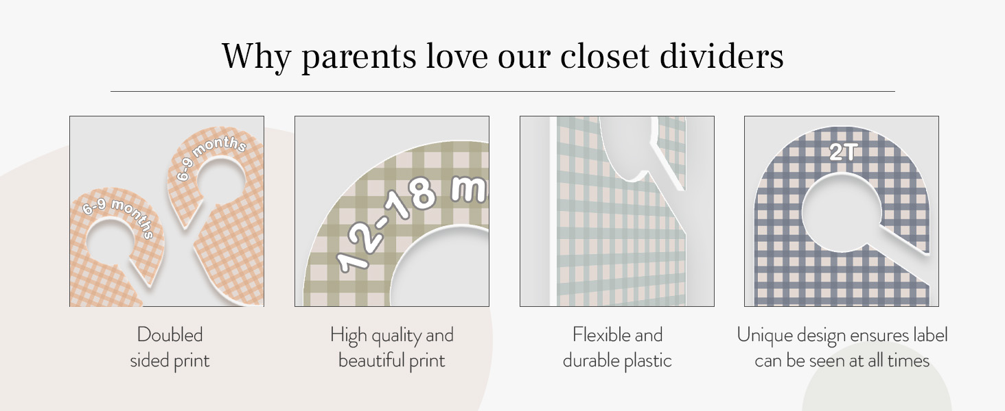 Stylish and functional, wooden baby closet dividers ensure baby clothes are organized