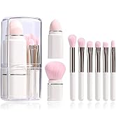 JPNK Portable Makeup Brushes For Travel Makeup - 8 in 1 Travel Loose Powder Brush, Angled Brush,F...