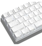 Hkfos XVX White Shine Through Keycaps, Forged Carbon-Look Cherry Profile Keycap Set, 140-Key Keyb...
