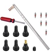 Febrytold Tire Valve Stem Tool Remover & Installation, 6 Pcs TR412 Snap-in Valve Stems with Cores...