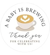 YEWROXY A Baby is Brewing Baby Shower Favor Stickers, 2" Coffee Themed Baby Shower Sticker for Pa...