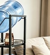 THRIFTYRACK 5 Gallon Water Jug Holder with 3-Tier Storage Shelves - Heavy Duty Stand with Fast Fl...