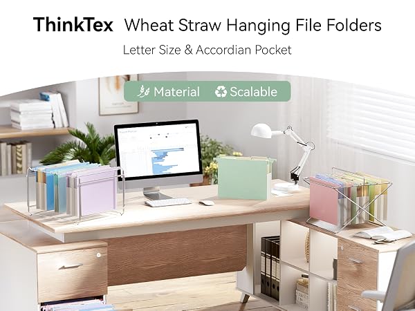 Wheat Straw Expanding Hanging File Folders