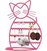 Urban Deco Jewelry Organizer Stand Cat Shaped Earring Holder Organizer Metal 48 Stud Earring Hole...