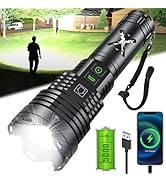 Gehavin Rechargeable Flashlights High Lumens,Super Bright Flashlight True 990000LM,Powerful Tacti...