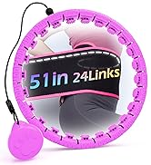 JLoibao Weighted Hula Circle for Adults Weight Loss, Infinity Fitness Hoop Plus Size 51 Inch with...