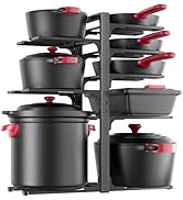 MUDEELA Pots and Pans Organizer under Cabinet 20.8" Height, Heavy Duty Adjustable Pot Pan Organiz...