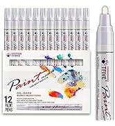 White Paint Pens Markers - 12 Pack Oil Based Permanent Marker, Medium Tip, Never Fade, Quick Dry,...