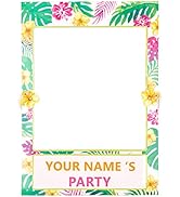 Moon Boat 2 in 1 Luau Photo Booth Props Frame Party Supplies: Hawaiian Tropical Tiki Birthday Bab...