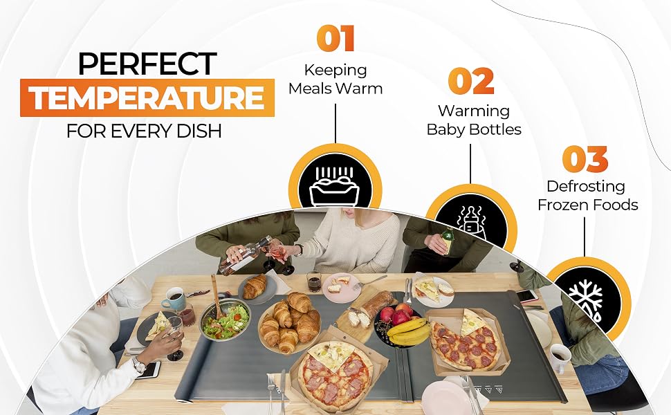 versatile countertop warming mat keeping meals warm defrosting frozen foods warming bottles