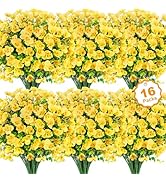 Besteek 16 Bundles Artificial Flowers for Outdoors Decoration, Fake Pansy Flowers UV Resistant Si...