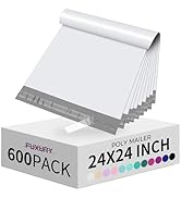 Fuxury Poly Mailers 24 x 24 Inch 600 Pack, Bulk Shipping Bags for Clothing, Strong Adhesive Shipp...