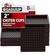 Non Slip Furniture Pads - 2x2 Anti Skid Caster Cups, 8PCS Square Furniture Coasters for Hardwood ...