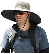 Wide Brim Sun Protection Hat Outdoor Unisex Ventilated Hats for Hiking Beach Fishing Safari Garde...