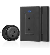 Black Remote Control Outlet Plug, WILAWELS Wireless Light Switch, On Off Remote Switch Outlet for...