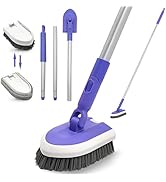 TRENNCHI Tile Tub Scrubber Brush with 46.8" Extendable Long Handle, Shower Scrubber Cleaning Brus...
