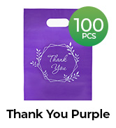 Choice Marts Merchandise bags 100 Purple Color 9"x12" Size 1.5Mil Thick Glossy With Handles