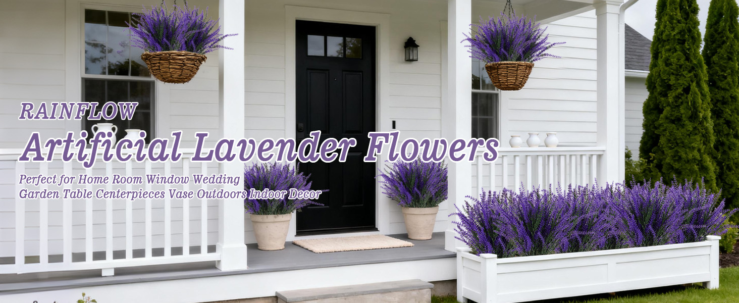 Artificial Lavender for Home Wedding Kitchen Garden Patio Window Box Office Table Centerpieces