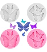 Butterfly Molds 4 Pcs Butterfly Chocolate Molds Mini Silicone Molds for Cake Decorating