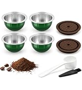 Sendoger G3 150ml and 230ml Aluminum Reusable Coffee Pods, 4-Pack with 2 Brown Silicone Lids, Lar...