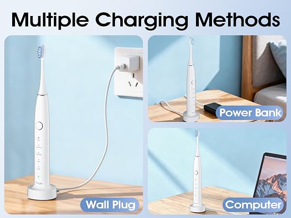 Electric toothbrush with wireless charging