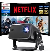 Smart Projector with Netflix, Officially Licensed Apps & Native 1080P X6Pro | 4K Support Mini Pro...