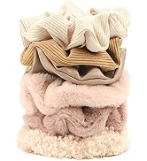 Matte Scrunchies for Hair 6Pcs Velvet Scrunchies for Thick Hair Ultra Textured Soft Fuzzy Hair Ba...