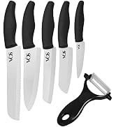 Vos Ceramic Knives With Covers 6 Pcs Quality Kitchen Knife Set - 8