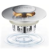 3-in-1 pop-up Bathtub Drain Stopper, Muyiajou, 1 Strainers, Fits 1.4"-1.8" Drains, Rustproof, Too...