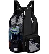 WANDF Swim Bag Mesh Drawstring Backpack with Wet Pocket for Swimming, Gym, and Workout Gear