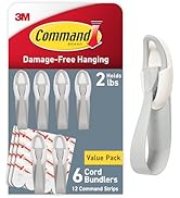Command Cord Bundlers, Damage Free Hanging Cord Organizer, No Tools Cord Bundler for Hanging Elec...