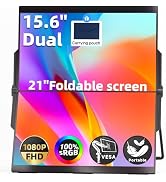 Ingnok 15.6" Dual Monitor, FHD 1080P 100% sRGB Laptop Screen Extender for Windows Mac, with 4 Spe...