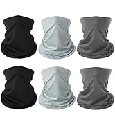 6 Pieces Summer Face Cover Scarf Mens Neck Gaiter For Men Women UV Protection Face Breathable Sun...