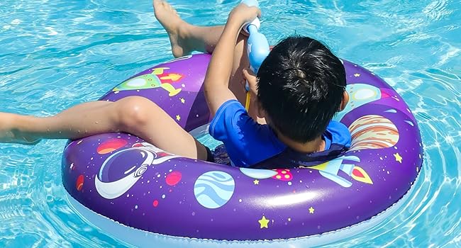 2 Pack Pool Floats with 2 Water Gun Kids and 1 Beach Ball