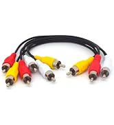 ELNONE AV Cable Splitter, 3 RCA Male to 6 RCA Male Plug Audio Video Splitter Extension Adapter fo...