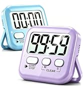 Antonki 2 Pack Digital Timer for Kids Classroom Kitchen Timers for Cooking | With 2*AAA Battery, ...