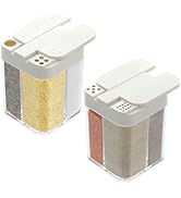 4 in 1 Portable Seasoning Containers for Camping Picnics Travel - 2 Packs Salt and Pepper Spice S...