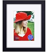 8x10 inch Picture Frames Made of Solid Wood and High Definition Glass Display Pictures 5x7 with M...