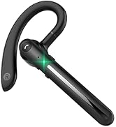 IHAO Single Ear Wireless Bluetooth Earphone Noise Cancelling Stereo Dual HD Mic Headphone Earpiec...