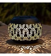 Solar Table Lanterns Outdoor Waterproof - LED Lamp Black Peacock Feather Metal Tabletop Light Sol...
