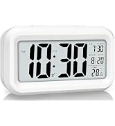 Lesipee Digital Alarm Clock for Bedroom, Desk Clock Battery Operated, Digital Clock with Extra Lo...