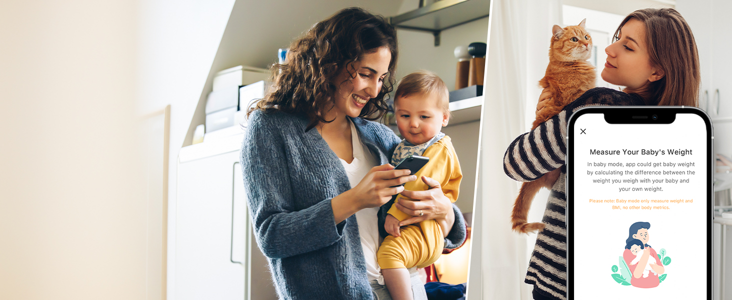 Baby Mode: Measure the weight of your baby or pet with VeSync’s Baby Mode Feature.