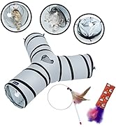 PetLike Cat Tunnel (with Interactive Cat Toy and Catnip Toy) for Indoor Cats Collapsible Pop-up P...