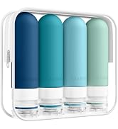 Quatish Travel Bottles for Toiletries, Original Patented Leak Proof Travel Size Containers, 3 oz ...