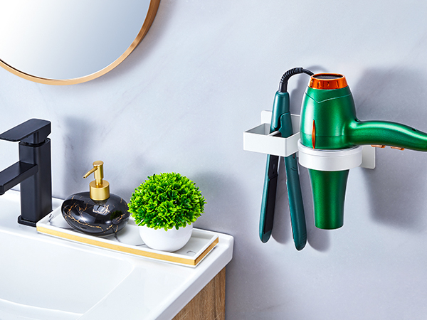 blow dryer and curling iron holder