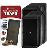 LULUCATCH Super Heavier Mouse Traps 16 Pack for Mice & Snakes with Non-Toxic Glue. Larger Sticky ...
