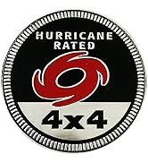 Hurricane Badge Rated Car Emblem, 4 x 4 Metal Automotive Badge 3D Metal Car Badges Emblems Round ...